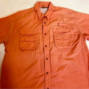 🎣Rugged Earth Outfitters Men’s Vented Fishing ShortSleeve Shirt-Salmon- Size XXL